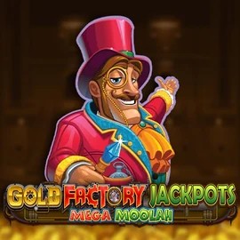 Gold Factory Jackpots Mega Moolah logo by Aurum Signature Studios at Rodeo Casino