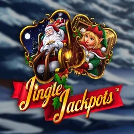 Jingle Jackpots online game logo by Dragon Gaming on rodeoslots.net