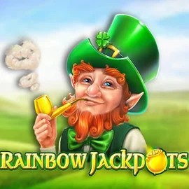 Rainbow Jackpots slot logo by Red Tiger Gaming at Rodeo Casino