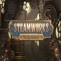 Steamworks The Workshop slot logo by Peter & Sons at Rodeo Casino