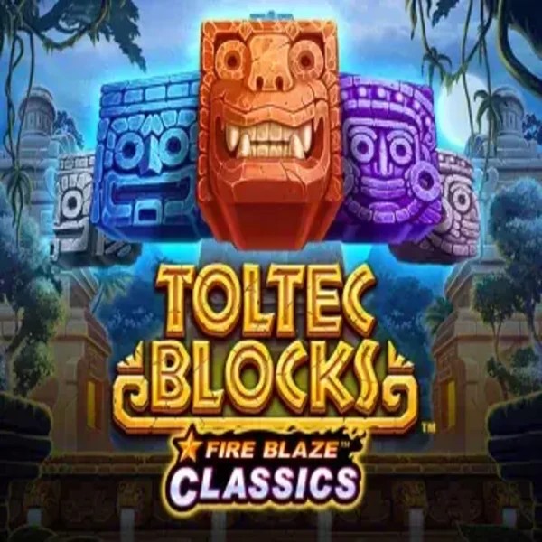 Fire Blaze: Toltec Blocks logo by Rarestone Gaming at Rodeo Casino